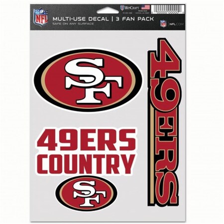 Wincraft Wincraft 9416607767 NFL San Francisco 49ers Decal Multi Use Fan - Pack of 3 9416607767